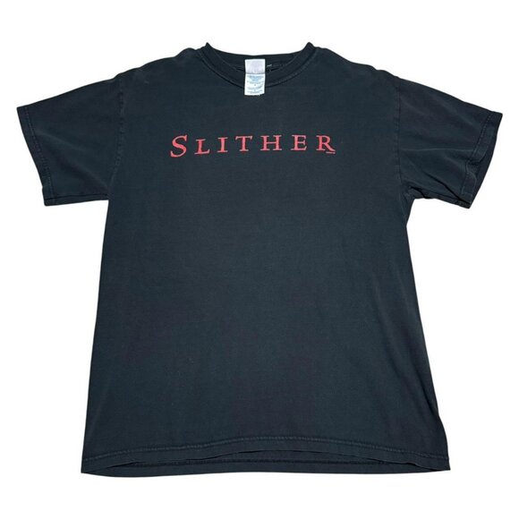 2006 M&O Knits Slither Slug It Out Horror Movie Shirt Adult Size Medium - Picture 1 of 7